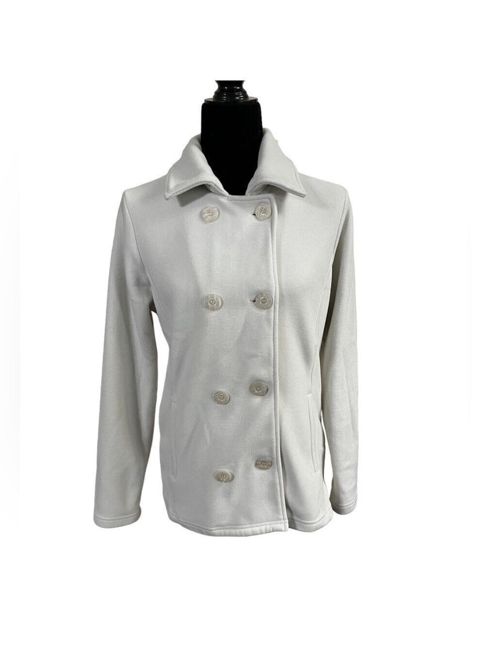 Mondetta Double Breasted Fleece Coat - Medium - Off White